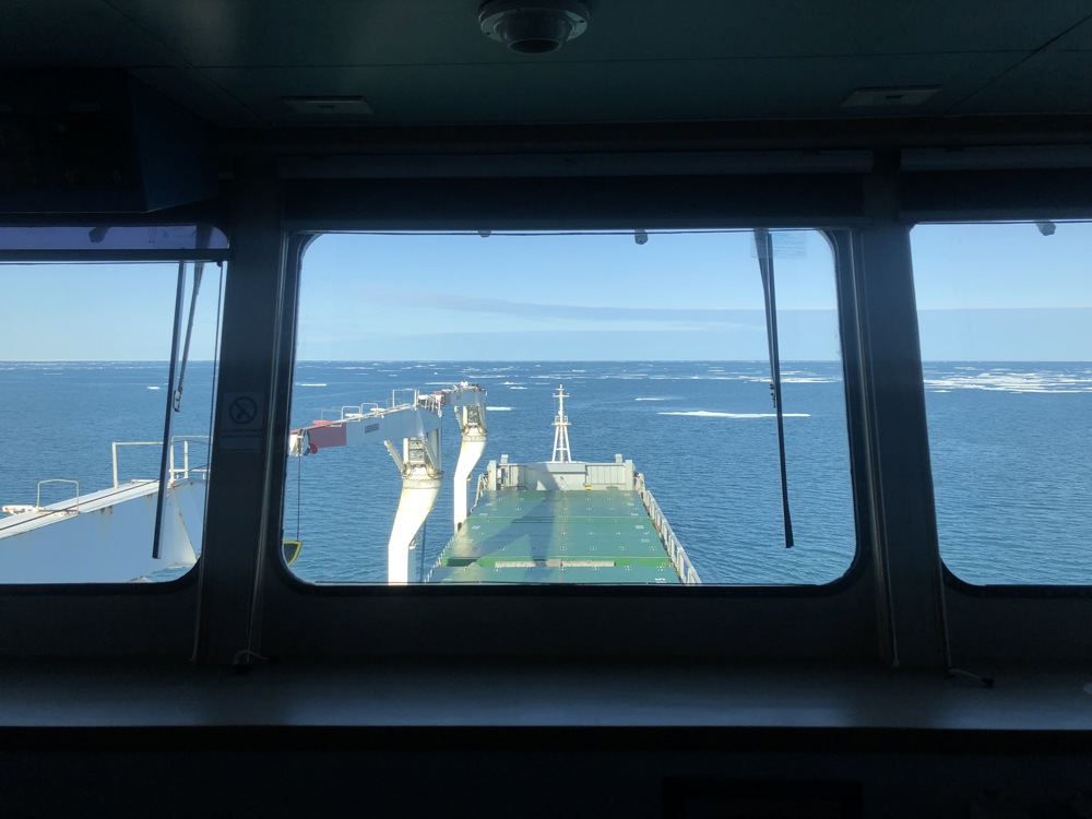 The majority of the Northwest Passage is completely ice-free. However, ice is still visible in some places, such as in Victoria Strait - photo: René Stijntjes, 2nd engineer MV Amazoneborg.