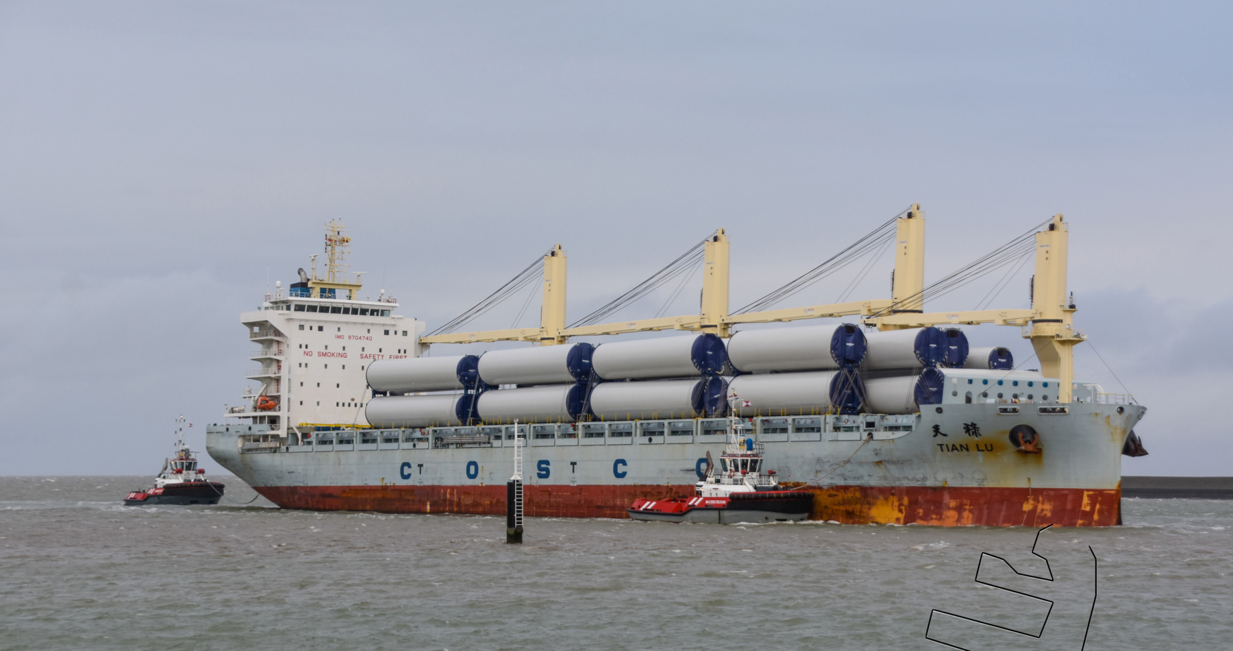 Wagenborg serves the bulk vessel Tian Lu in Eemshaven