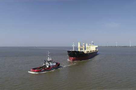 Tug assistance and agency service for MV Adrienne in the port of Delfzijl