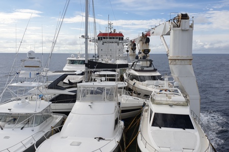 MV Adriaticborg loads yachts at US East Coast