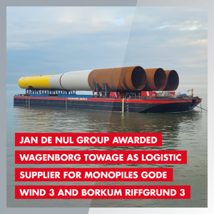 Lees meer overJan De Nul Group awarded Wagenborg Towage as logistic supplier for monopiles Gode Wind 3 and Borkum Riffgrund 3