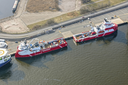 Wagenborg installed shore power connection on walk to work vessel 'Kroonborg'